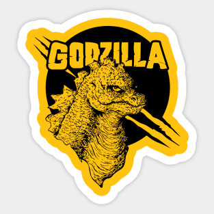 Black White Godzilla Sticker